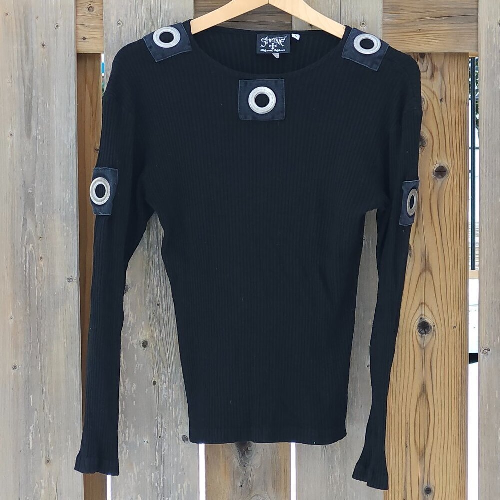 SHRINE of Hollywood Long Sleeve Grommet Top Unisex Size Large